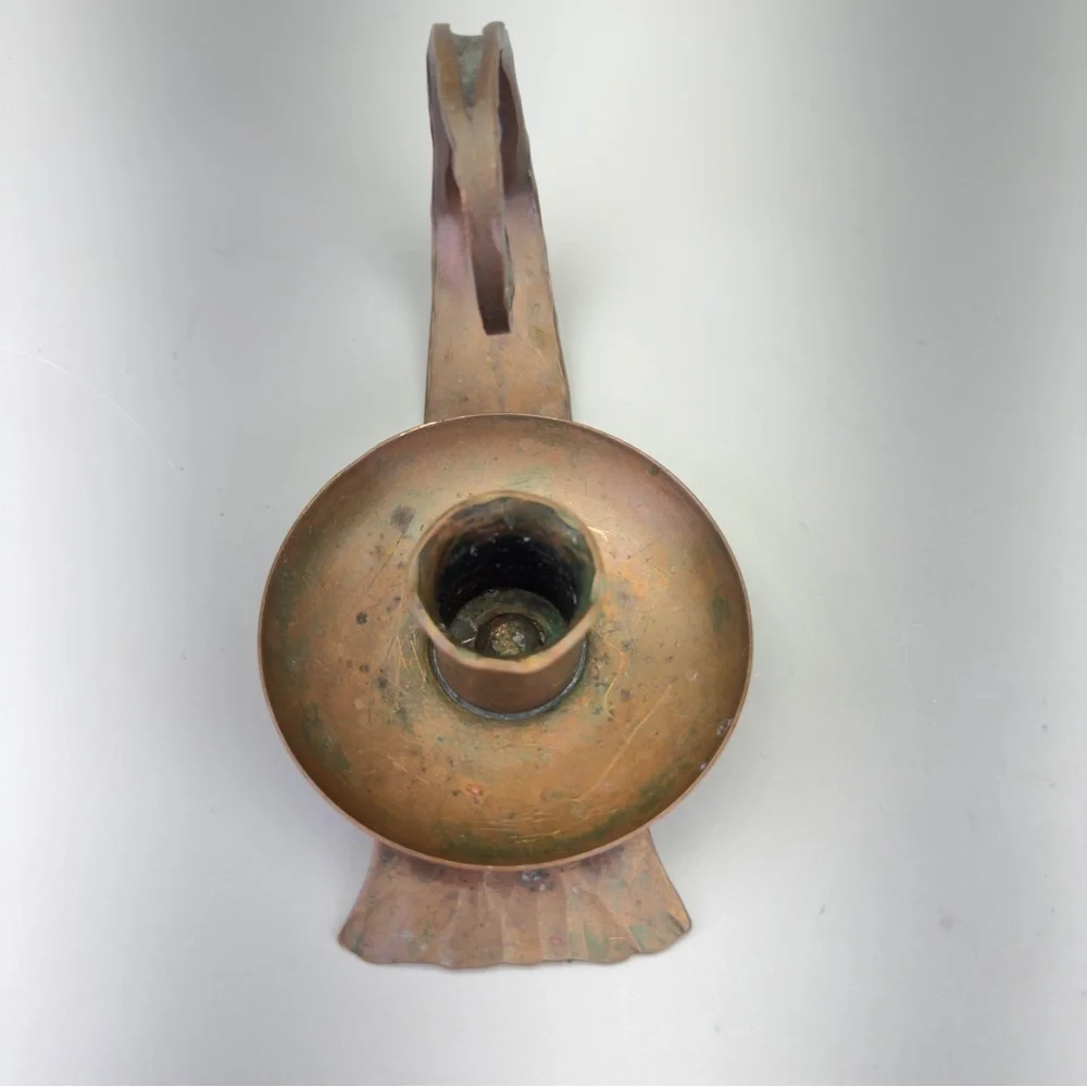 Vintage Erhard Glander Hand Hammered  Copper Candleholders